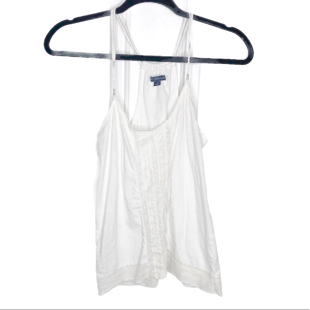 American Eagle Embroidered Boho Tank Top Women’s Small